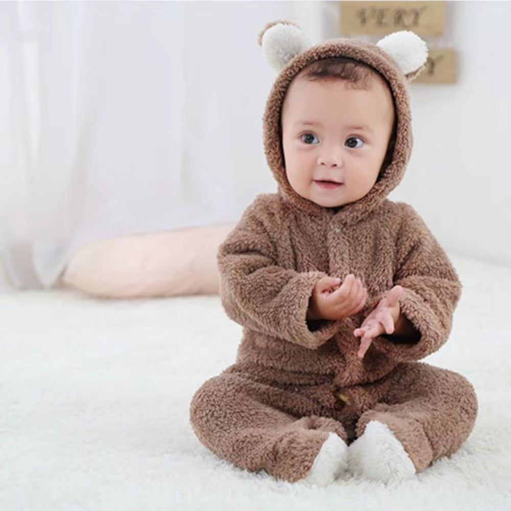 Newborn Baby Rompers Winter Warm Fleece Bebe Boys Girl Costume Infant Girls Clothing Animal Overall Baby Jumpsuits Xmas Outfit