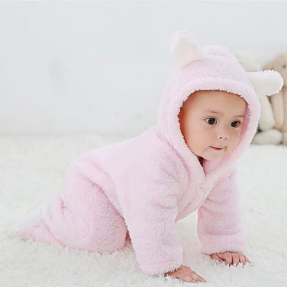 Newborn Baby Rompers Winter Warm Fleece Bebe Boys Girl Costume Infant Girls Clothing Animal Overall Baby Jumpsuits Xmas Outfit