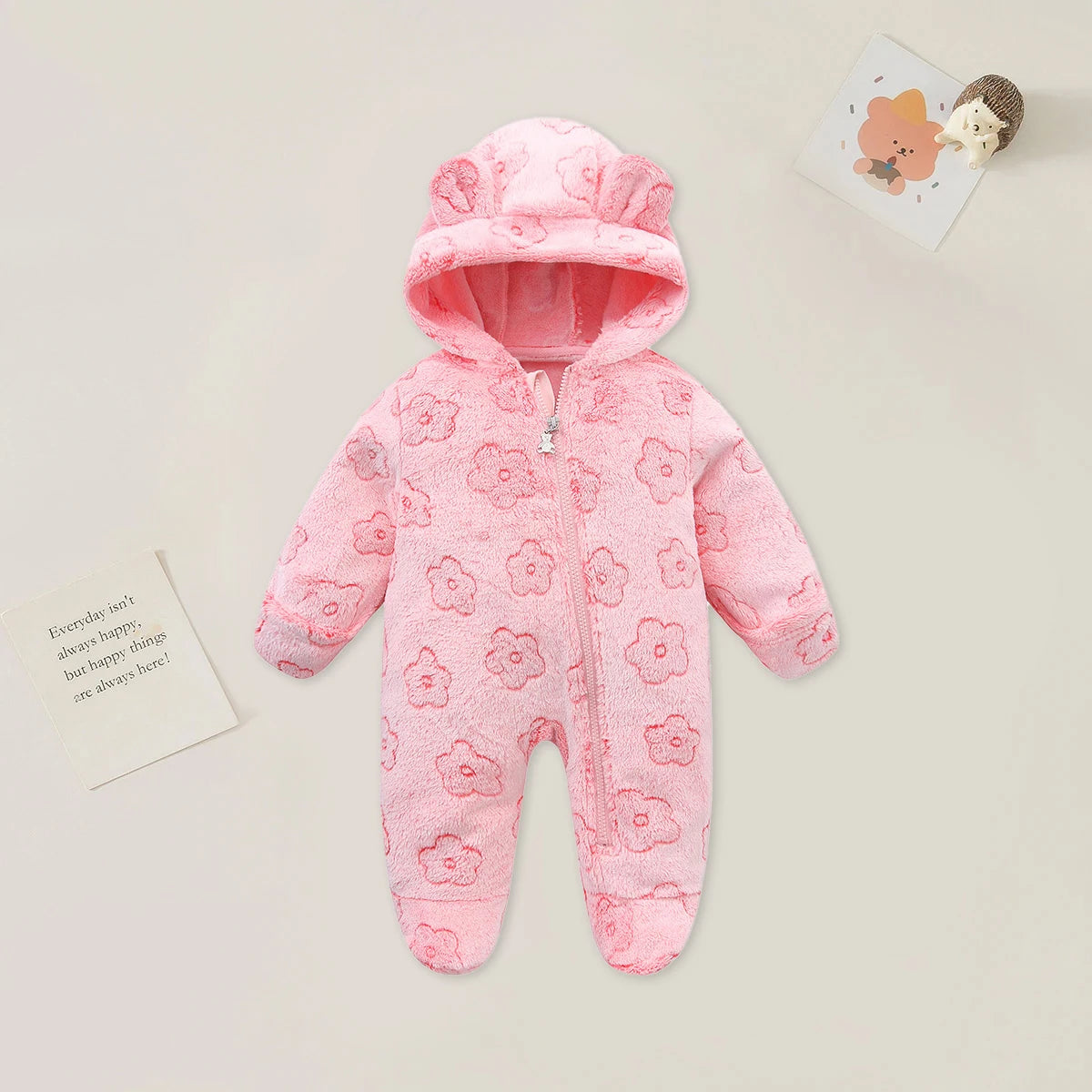 0-12M Cartoon Newborn Bodysuit Warm Romperssoft Newborn Baby Clothes Flannel Autumn Winter Baby Boys Girls Jumpsuit