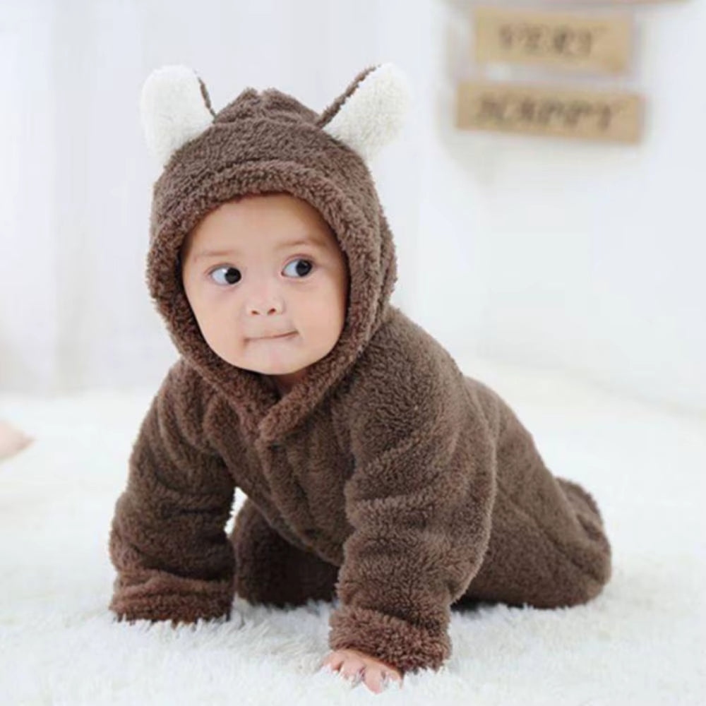 Newborn Baby Rompers Winter Warm Fleece Bebe Boys Girl Costume Infant Girls Clothing Animal Overall Baby Jumpsuits Xmas Outfit