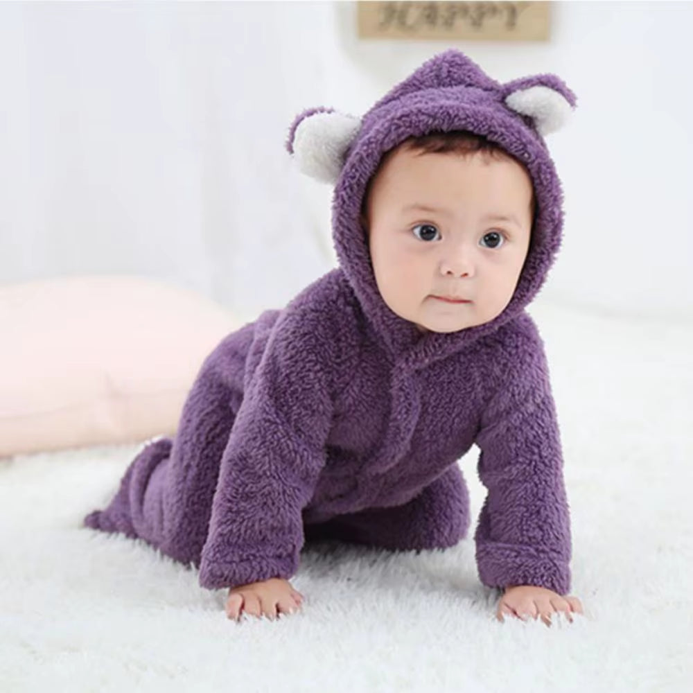 Newborn Baby Rompers Winter Warm Fleece Bebe Boys Girl Costume Infant Girls Clothing Animal Overall Baby Jumpsuits Xmas Outfit
