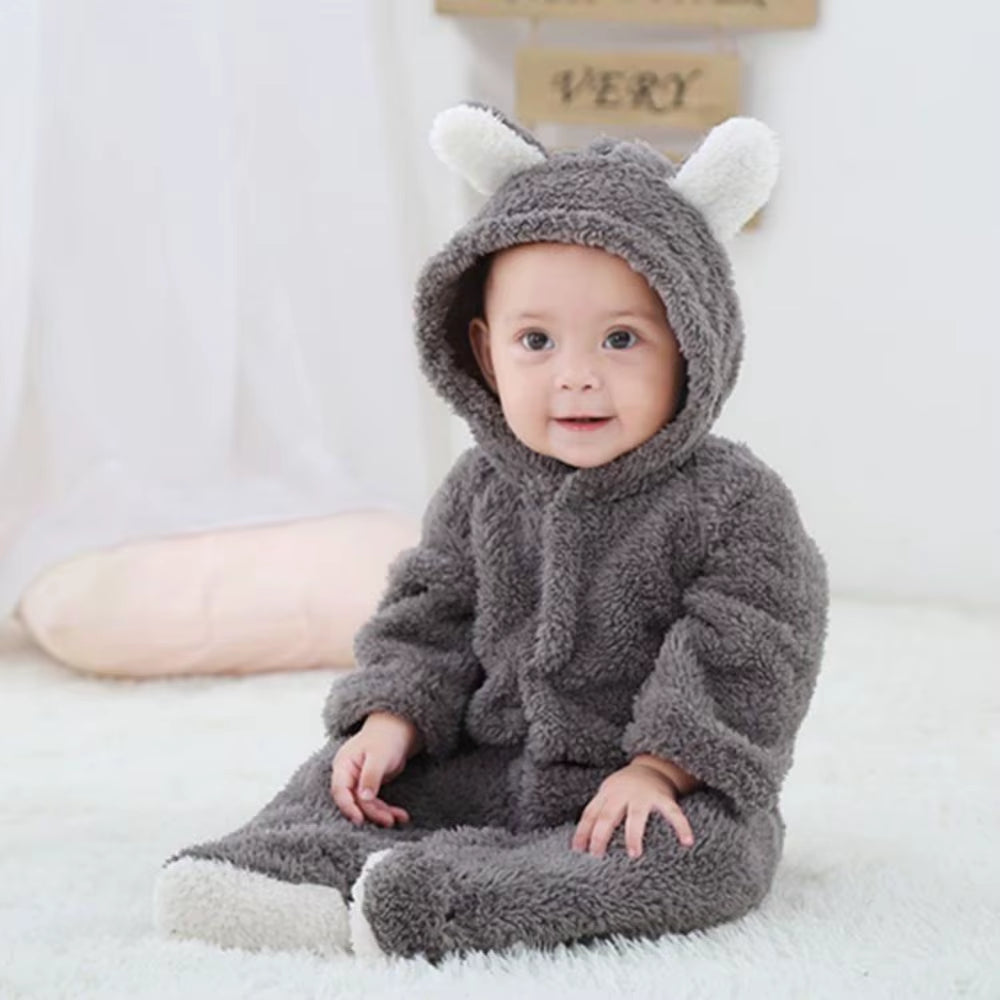 Newborn Baby Rompers Winter Warm Fleece Bebe Boys Girl Costume Infant Girls Clothing Animal Overall Baby Jumpsuits Xmas Outfit