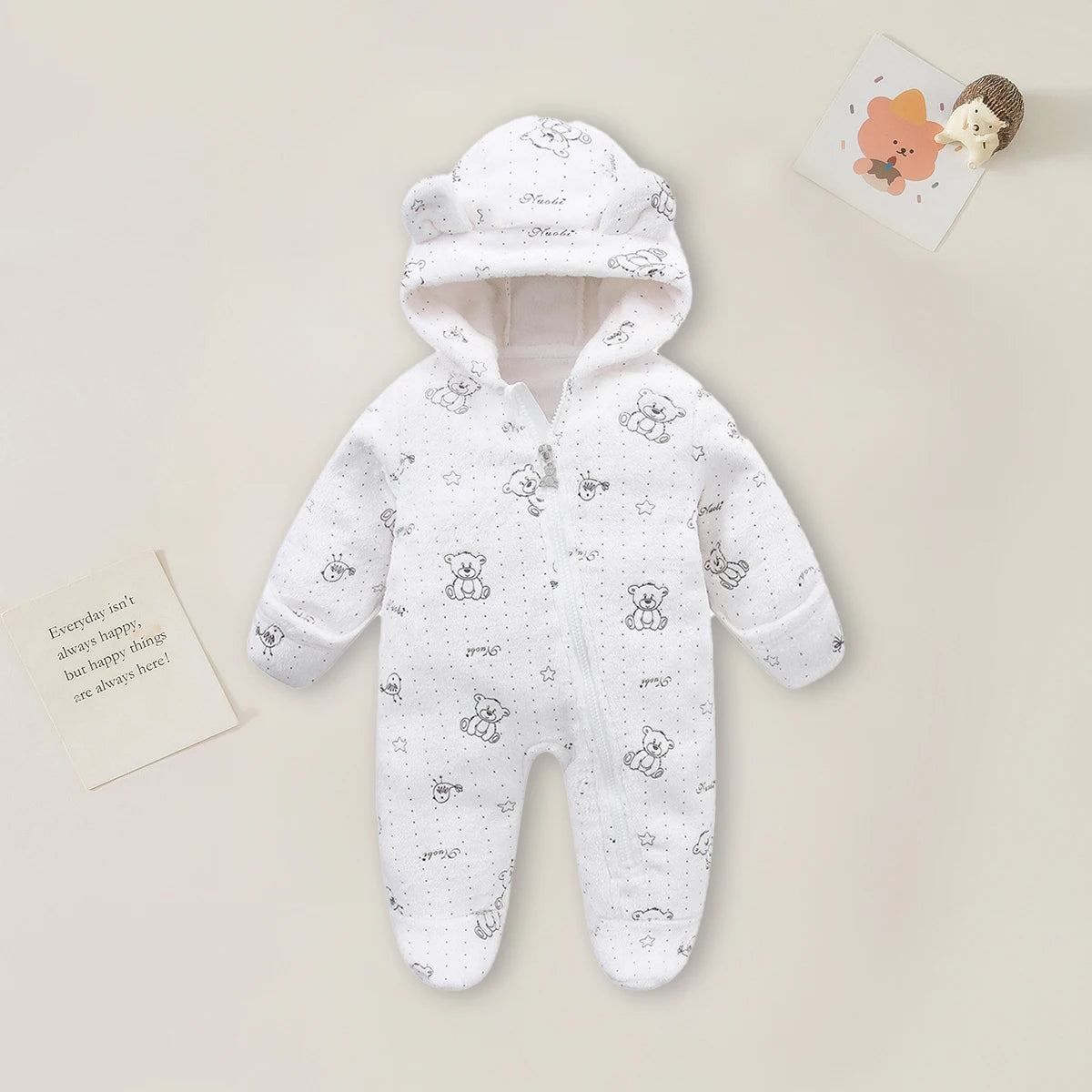 0-12M Cartoon Newborn Bodysuit Warm Romperssoft Newborn Baby Clothes Flannel Autumn Winter Baby Boys Girls Jumpsuit