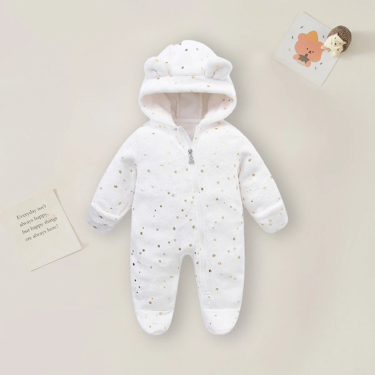 0-12M Cartoon Newborn Bodysuit Warm Romperssoft Newborn Baby Clothes Flannel Autumn Winter Baby Boys Girls Jumpsuit